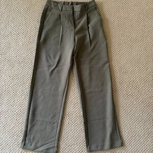 Old Navy Olive Green Extra-High Rise Taylor Wide Leg Trouser (SIZE: small)